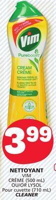 Marché Bonichoix Vim crème cleaner (500 ml) or lysol (710 ml) cleaner offer
