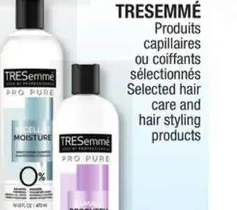 Jean Coutu Tresemmé selected hair care and hair styling products offer