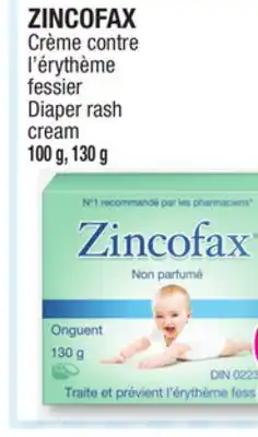 Jean Coutu Zincofax diaper rash cream offer