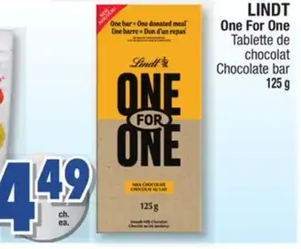 Jean Coutu Lindt one for one chocolate bar offer