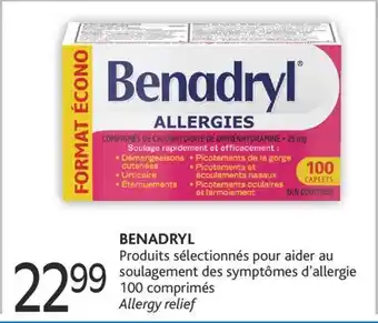 Brunet Benadryl produits sélectionnés pour aider au soulagement des symptômes d'allergie offer