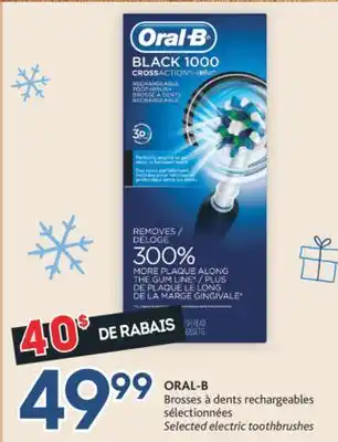 Brunet Oral-b brosses à dents rechargeables sélectionnées offer
