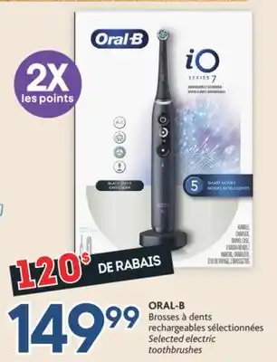 Brunet Oral-b brosses à dents rechargeables sélectionnées offer
