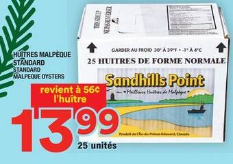 Super C Huîtres malpèque standard | standard malpeque oysters offer