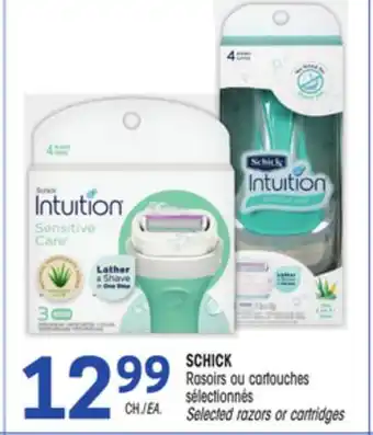 Uniprix Schick rasoirs ou cartouches sélectionnés/selected razors or cartridges offer