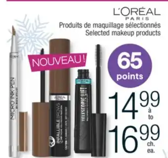 Jean Coutu L'oréal paris selected makeup products offer