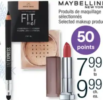 Jean Coutu Maybelline selected makeup products offer