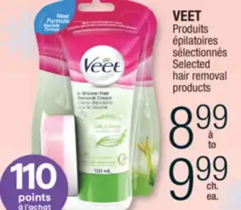 Jean Coutu Veet produits épilatoires sélectionnés offer