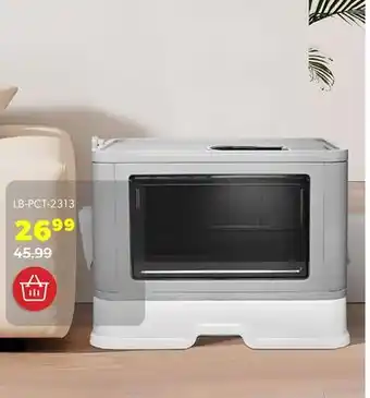 Shopper+ Foldable cat litter box with scoop, front door in and top out cat toilet - livingbasics offer