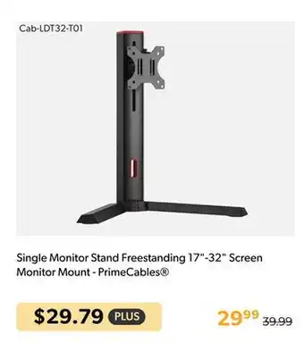 Shopper+ Single monitor stand freestanding 17-32 screen monitor mount - primecables offer