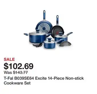 Bed Bath & Beyond T-fal b039se64 excite 14-piece non-stick cookware set offer