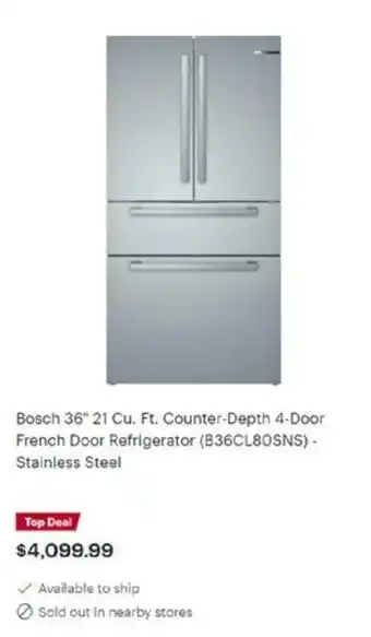 Best Buy Frech Door Refrigerator offer