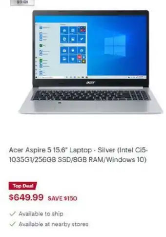 Best Buy Acer Aspire 5 15.6 Laptop offer
