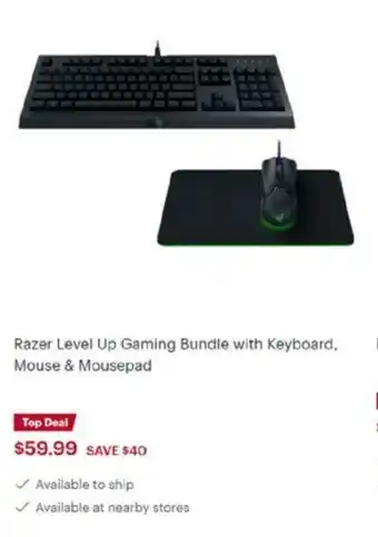 Best Buy Razer Level Up Gaming Budle with Keyboard offer