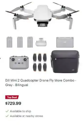 Best Buy Mini 2 Quacopter Drone Fly More Combo offer