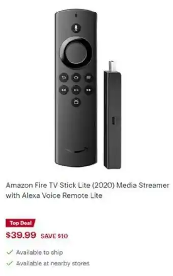Best Buy Amazon Fire TV Stick Lite offer