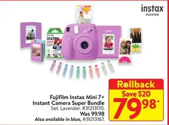 Walmart Fujifilm instax mini 7+ instant camera super bundle offer