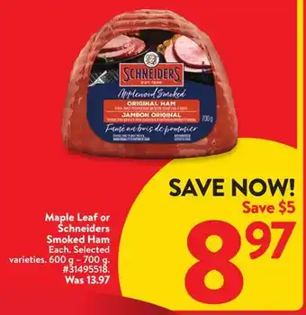 Walmart Schneiders smoked ham offer