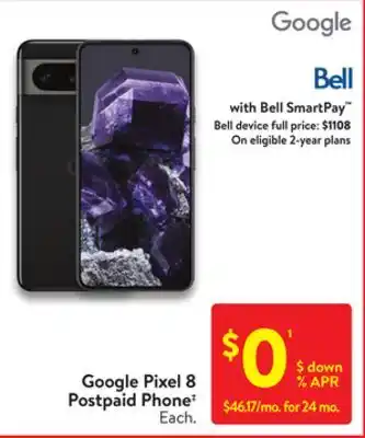 Walmart Google pixel 8 postpaid phone‡ offer