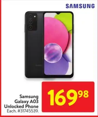Walmart Samsung galaxy a03 unlocked phone offer