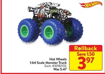 Walmart Hot wheels 1:64 scale monster truck offer