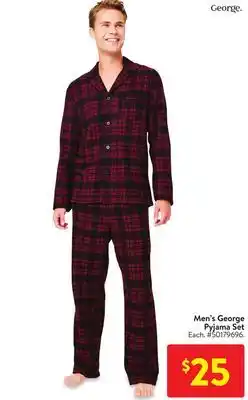 Walmart Men's george pyjama set offer
