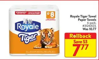 Walmart Royale tiger towel paper towels offer