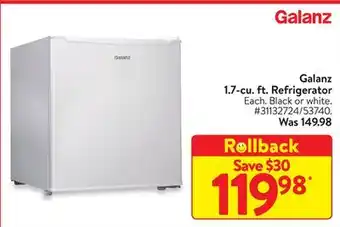 Walmart Galanz 1.7-cu. ft. refrigerator offer