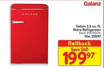 Walmart Galanz 3.3-cu. ft. retro refrigerator offer