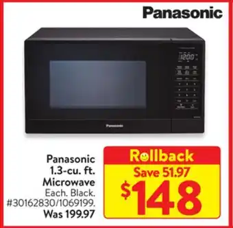 Walmart Panasonic 1.3-cu. ft. microwave offer