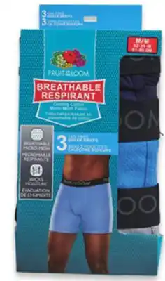 Walmart Men's fruit of the loom or hanes boxer briefs 3- or 4-pack offer