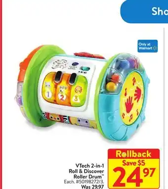 Walmart Vtech 2-in-1 roll & discover roller drum offer