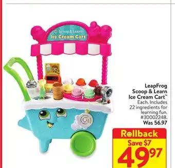 Walmart Leapfrog scoop & learn ice cream cart offer