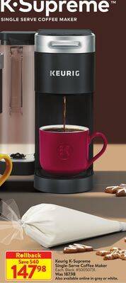 Walmart Keurig k-supreme single-serve coffee maker offer