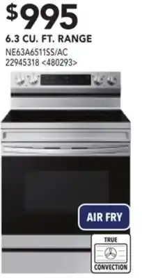 Lowe's Samsung 6.3 cu. ft. range offer