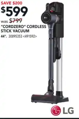 Lowe's Lg cordzero cordless stick vacuum 44 offer