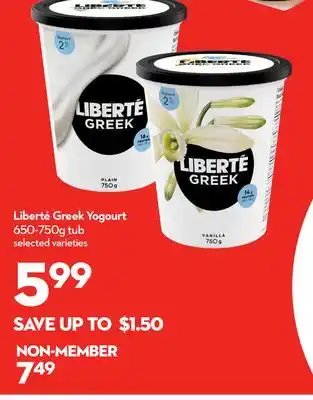 Longo's Liberté greek yogourt offer