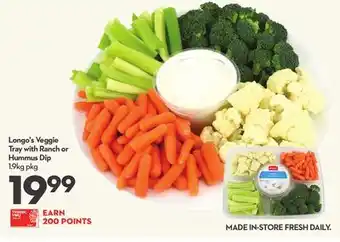 Longo's Longo's veggie tray with ranch or hummus dip offer