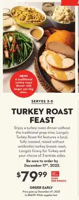 Longo's Turkey roast feast offer
