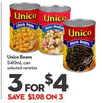 Longo's Unico beans offer