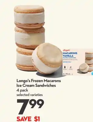 Longo's Longo's frozen macarons ice cream sandwiches offer