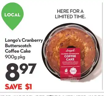 Longo's Longo's cranberry butterscotch coffee cake offer