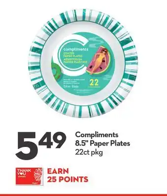 Longo's Compliments 8.5 paper plates offer