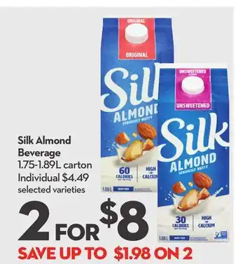 Longo's Silk almond beverage offer
