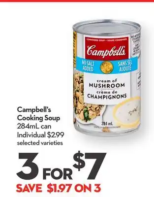 Longo's Campbell's cooking soup offer