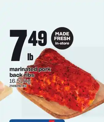 Loblaws Marinated pork back ribs offer