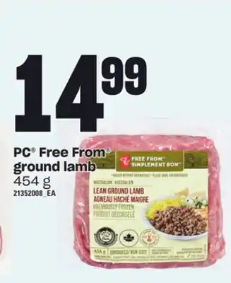 Loblaws Pc free from ground lamb, 454 g offer
