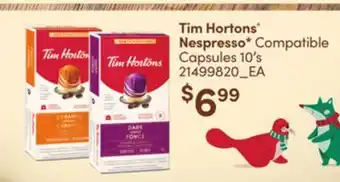 Loblaws Tim hortons nespresso* compatible capsules 10's offer