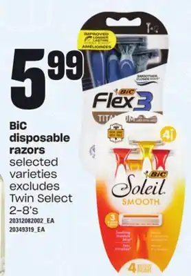 Loblaws Bic disposable razors, 2-8's offer