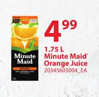 Loblaws Minute maid orange juice, 1.75 l offer